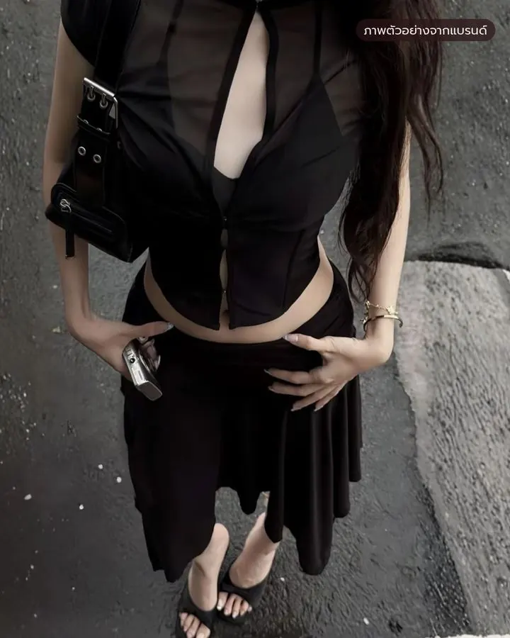 เสื้อตาข่ายดำ (เสื้ออย่างเดียว) รหัส LBK02 รูปที่ 2